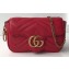 Gucci GG Marmont Matelassé Super Mini Shoulder Bag 476433 Leather Red