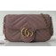 Gucci GG Marmont Matelassé Super Mini Shoulder Bag 476433 Leather Nude Pink