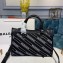 Balenciaga All Over Logo Canvas Classic City Small Bag Black
