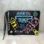 Balenciaga Classic City Pouch Clutch Bag Graffiti Black/Multicolor