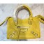 Balenciaga Classic City Nano Bag in Goatskin Yellow/Silver