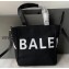 Balenciaga Canvas Shopping Tote Small Bag Logo Black