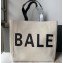 Balenciaga Canvas Shopping Tote Large Bag Logo Creamy
