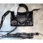 Balenciaga Classic Mini City Bag with Logo Strap Black