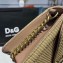 Dolce & Gabbana Small Devotion Top Handle Bag in Mordore Nappa Leather with Rhinestone Chain Gold 2019