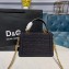 Dolce & Gabbana Small Devotion Top Handle Bag in Mordore Nappa Leather with Rhinestone Chain Black 2019