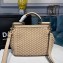 Dolce & Gabbana Medium Sicily Bag in Raffia Crochet Beige