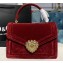 Dolce & Gabbana Medium Devotion Top Handle Bag in Velvet Dark Red 2019