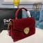 Dolce & Gabbana Medium Devotion Top Handle Bag in Velvet Dark Red 2019