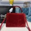 Dolce & Gabbana Medium Devotion Top Handle Bag in Velvet Dark Red 2019