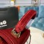 Dolce & Gabbana Medium Devotion Top Handle Bag in Velvet Dark Red 2019