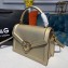 Dolce & Gabbana Medium Devotion Top Handle Bag in Mordore Nappa Leather Gold 2019