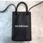 Balenciaga North-South Mini Shopping Phone Holder Bag Black