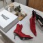 Balenciaga Heel 8.5cm Lace-up Ankle Boots Red 2020