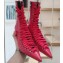 Balenciaga Heel 8.5cm Lace-up Ankle Boots Red 2020