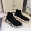 Balenciaga Knit Sock Speed Trainers Sneakers Black/White Logo Sole