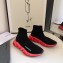 Balenciaga Knit Sock Speed Trainers Sneakers Black/Red Sole