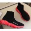 Balenciaga Knit Sock Speed Trainers Sneakers Black/Red Sole