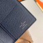 Louis Vuitton Malletier Brazza Wallet Taiga leather Navy Blue M30387
