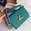 Louis Vuitton Epi Leather Twist MM Bag Green/Blue with Logo Strap