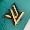 Louis Vuitton Epi Leather Twist MM Bag Green/Blue with Logo Strap