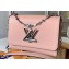Louis Vuitton Epi Leather Twist MM Bag with Crystal-embellished Chain M55411 Pink