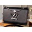 Louis Vuitton Epi Leather Twist MM Bag with Crystal-embellished Chain M55411 Black