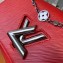 Louis Vuitton Epi Leather Twist PM Bag with Crystal-embellished Chain Red