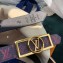 Louis Vuitton Width 3cm Square Circle LV Belt Red/Gold