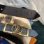 Louis Vuitton Width 3cm Square Circle LV Belt Blue/Gold