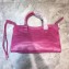 Balenciaga Classic City Medium Bag with Logo Strap Fuchsia