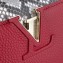 Louis Vuitton Capucines Mini Bag Python Handle and Flap N97074 Red