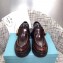 Prada Leather Buckle Derby Shoes Brushed Burgundy 2020