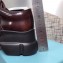 Prada Leather Buckle Derby Shoes Brushed Burgundy 2020