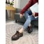 Prada Leather Buckle Derby Shoes Brushed Coffee 2020