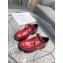 Prada Leather Buckle Derby Shoes Brushed Red 2020
