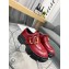 Prada Leather Buckle Derby Shoes Brushed Red 2020