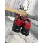 Prada Leather Buckle Derby Shoes Brushed Red 2020