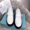 Prada Leather Buckle Derby Shoes Brushed White 2020