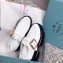 Prada Leather Buckle Derby Shoes Brushed White 2020