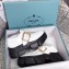 Prada Leather Buckle Derby Shoes Brushed White 2020