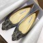 Manolo Blahnik Hangisi Satin Jewel Buckle Flats/Pumps Dark Gray