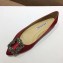 Manolo Blahnik Hangisi Satin Jewel Buckle Flats/Pumps Dark Red