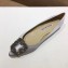 Manolo Blahnik Hangisi Satin Jewel Buckle Flats/Pumps Silver