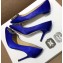 Manolo Blahnik Hangisi Satin Jewel Buckle Flats/Pumps Blue