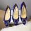 Manolo Blahnik Hangisi Satin Jewel Buckle Flats/Pumps Blue