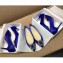 Manolo Blahnik Hangisi Satin Jewel Buckle Flats/Pumps Blue