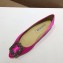 Manolo Blahnik Hangisi Satin Jewel Buckle Flats/Pumps Fuchsia
