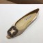 Manolo Blahnik Hangisi Satin Jewel Buckle Flats/Pumps Gold