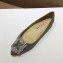 Manolo Blahnik Hangisi Glitter Fabric Jewel Buckle Flats/Pumps Gray